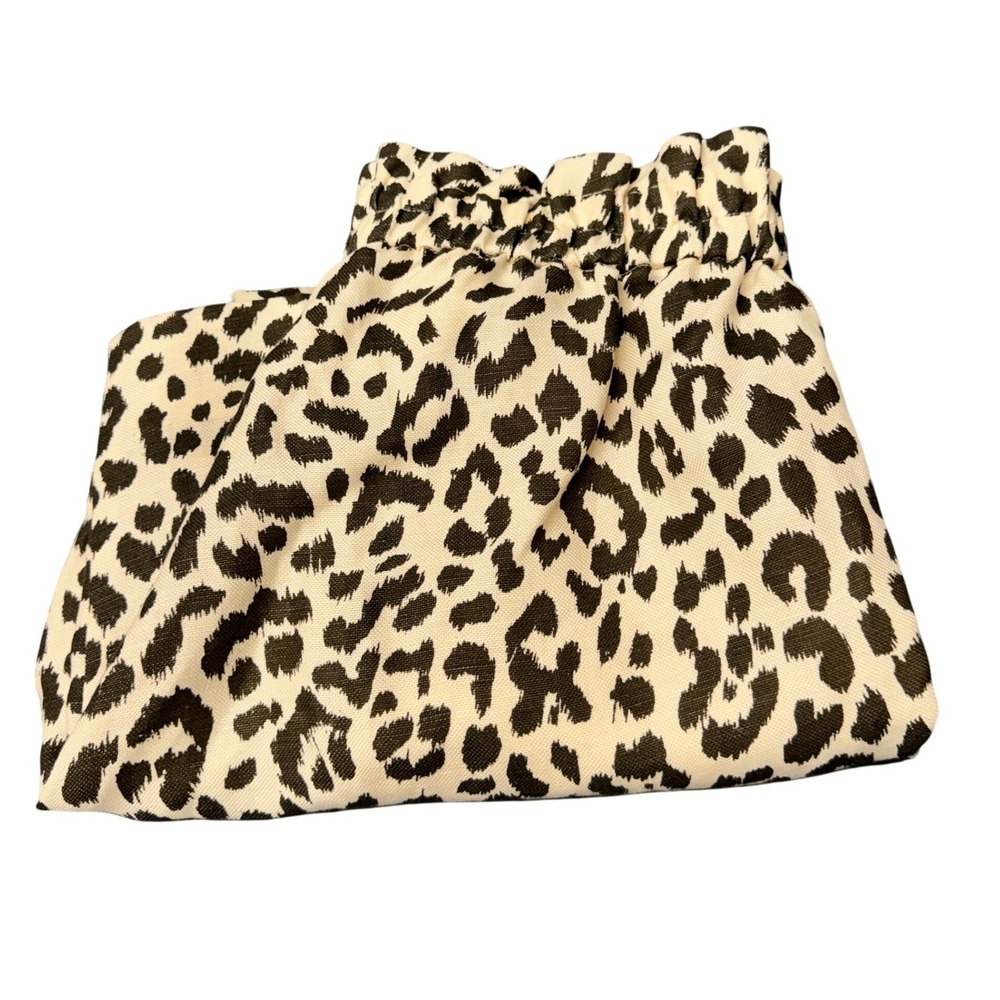 J.Crew Pants Womens 6P Petite 6 Leopard Print Tapered Cropped Paperbag Waist